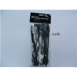 One Hundred (100) 8" Black Cable Ties, 58 lb working load, Made from Dupont 66 Nylon.