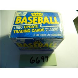 1990 Fleer Update Baseball Set, 132 cards and 22 logo stickers, Unopened, Factory Sealed