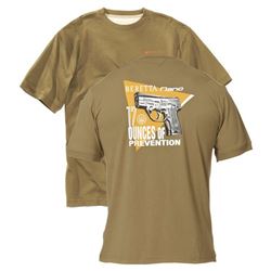 BERETTA T-SHIRT NANO LARGE FDE "17 OUNCES OF PREVENTION"  Item Number: TS397238086YL