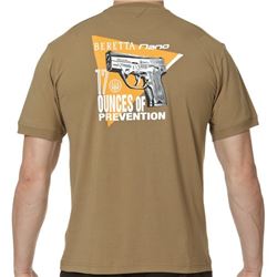 BERETTA T-SHIRT NANO MEDIUM FDE "17 OUNCES OF PREVENTION"