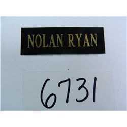 Three (3) Metal Nolan Ryan name plaques for framed items, 1"x3" all one money