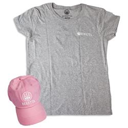 BERETTA WOMEN'S CAP & T-SHIRT 2X-LG ROLL-UP COMBO PINK