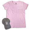 Image 1 : BERETTA WOMEN'S CAP & T-SHIRT X-LG ROLL-UP COMBO GREY/PINK, Item Number: TC0270850905XL