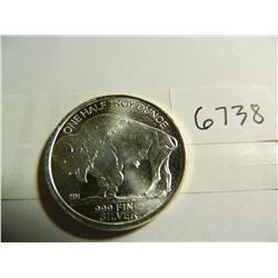 Half Ounce .999 Silver Bullion Round, Indian Head/Buffalo