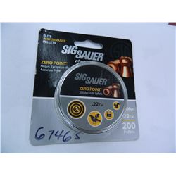 SIG SAUER AIR PELLET .22 ZERO PNT LEAD COPPER PLATED 200CT B/P, SIGAAZEROLD222