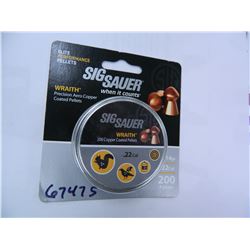 SIG SAUER AIR PELLET .22 WRAITH,LEAD COPPER PLATED 200CT B/P, SIGAAWRAILD222