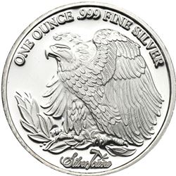 Silver 1 oz SilverTowne Saint-Gauden Silver Bullion Round, .999 Fine Silver, Made in Indiana, USA