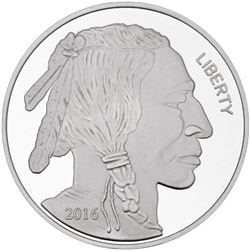 Five Ounce Silver  Buffalo/Indian .999 Fine Silver Bullion Round