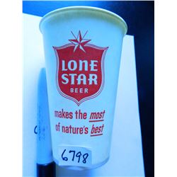 Two (2) Vintage Lone Star Beer wax beer cup, 4.5"H, Unused, OLD! both for one money