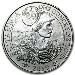 2010 1 oz British Silver Britannia Coin, .999 Fine Silver