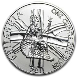 2011 1 oz British Silver Britannia Coin, .999 Fine Silver