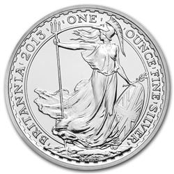 2013 1 oz British Silver Britannia Coin, .999 Fine Silver