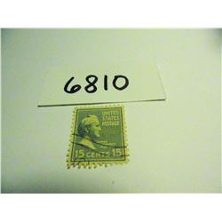 Eight (8) 1938 15 Cent James Buchanan U.S. Postage Stamps, Cancelled, Used, All One Money