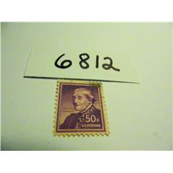 Eight (8) 1955 50 Cent Susan B. Anthony U.S. Postage Stamps, Cancelled, Used, All One Money