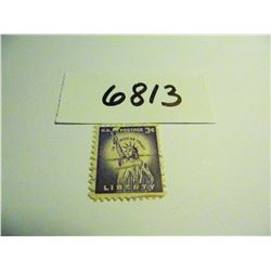 Eight (8) 1954 3 Cent Statue of Liberty U.S. Postage Stamps, Cancelled, Used, All One Money