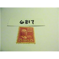 Six (6) 1938 25 Cent William McKinley U.S. Postage Stamps, Cancelled, Used, All One Money