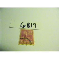 Four (4) 1938-1954 50 Cent William Howard Taft U.S. Postage Stamps, Cancelled, Used, All One Money