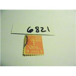 Six (6) 1938 9 Cent William Henry Harrison U.S. Postage Stamps, Cancelled, Used, All One Money