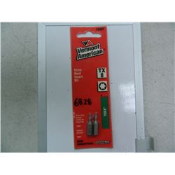 Vermont American 15401 Security Torx Screwdriving Insert Bit, TX8 - 2/Pk, extra hard insert bits