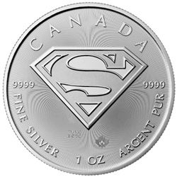 2016 1 oz Canadian Silver Superman Shield Coin