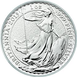 2015 1 oz British Silver Britannia Coin, .999 Fine Silver