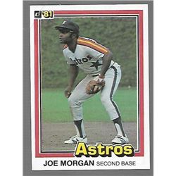 1981 Donruss Houston Astros Baseball Card #18 Joe Morgan