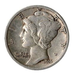 Roll of 50 (Fifty) 90% Silver Mercury U.S. Dimes, Unsearched, All One Money, Estate Find!