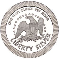 1 oz Silver Liberty Bell Stackable Silver Bullion Round, one oz fine silver