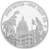 Image 1 : One Ounce .9999 Fine Silver TEXAS Mint Bullion Round. 1 Troy Ounce Fine Silver