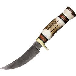 Marbles, Small Skinner, Damascus Blade, #MR808D, New in Box, leather sheath