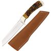 Image 1 : Fixed Blade Utility Knife by Marbles with Brown jigged bone handles. MR241, $40 Retail Price