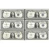 Image 1 : Lot of (6) 1957 $1 Silver Certificate Notes