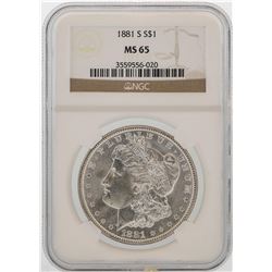 1881-S $1 Morgan Silver Dollar Coin NGC MS65