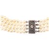 Image 3 : Four Strand Pearl Choker Necklace with Sterling Silver Clasp