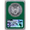 Image 2 : 2017 $1 American Silver Eagle Coin NGC MS70 Early Releases Green Core