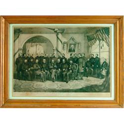 LITHOGRAPH - GRANT AND HIS MEN