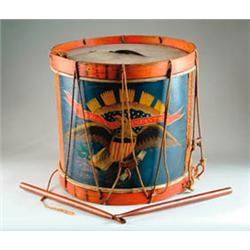 LARGE PAINTED CIVIL WAR DRUM