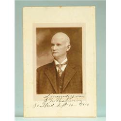 RARE AUTOGRAPHED JOHN BROWNING CABINET CARD PHOTOGRAPH