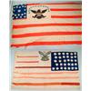 Image 1 : PAIR OF GREAT FOLKY HAND-MADE PATRIOTIC FLAGS FROM THE ESTATE OF A 20TH MAINE REGIMENT CORPORAL