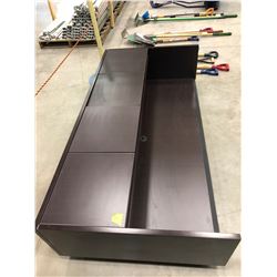 Brown Office Desk adder with keyboard slide out mounted underneath 49" x 24" x 29 1/2", Brown Office