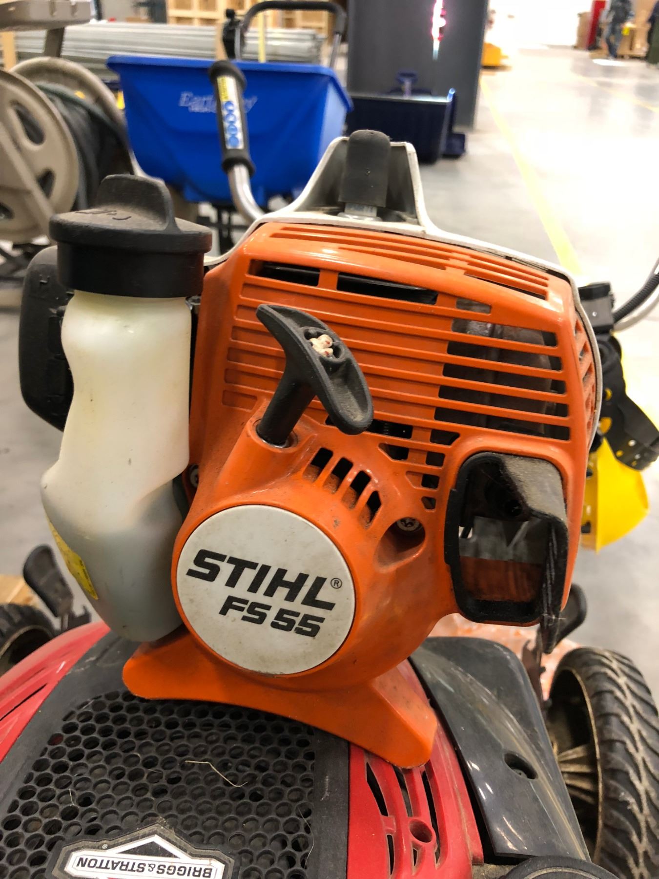 Toro 22" selfpropel lawn mover, Stihl FS55 weed Wacker, face shield