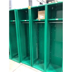 Penco Green Lockers (x4) - 18" x 72" x 18", 1-shelf, 1-coat hanger rod and 2-hooks This lot has extr