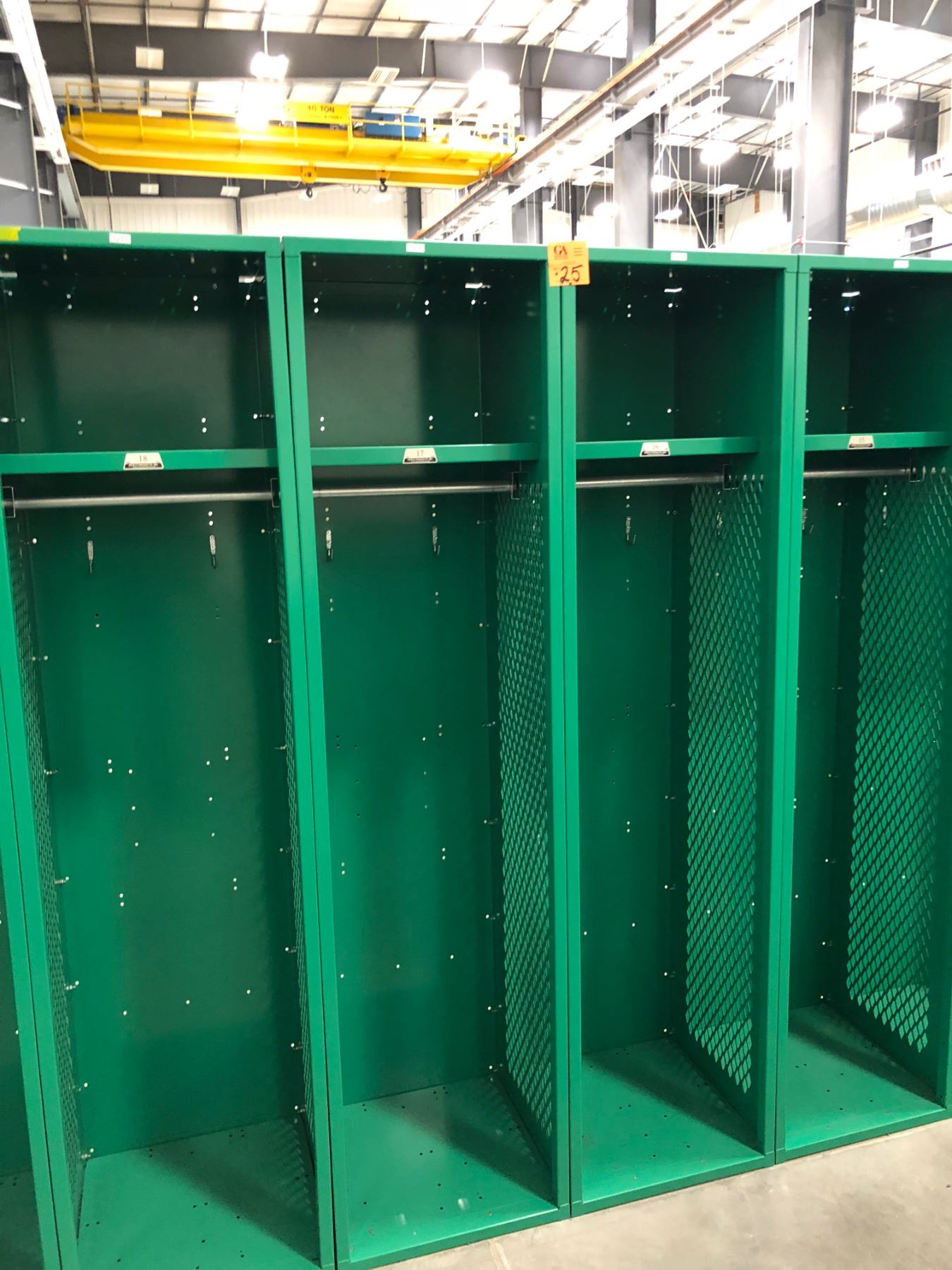 Penco Green Lockers (x4) 18" x 72" x 18", 1shelf, 1coat hanger rod and 2hooks