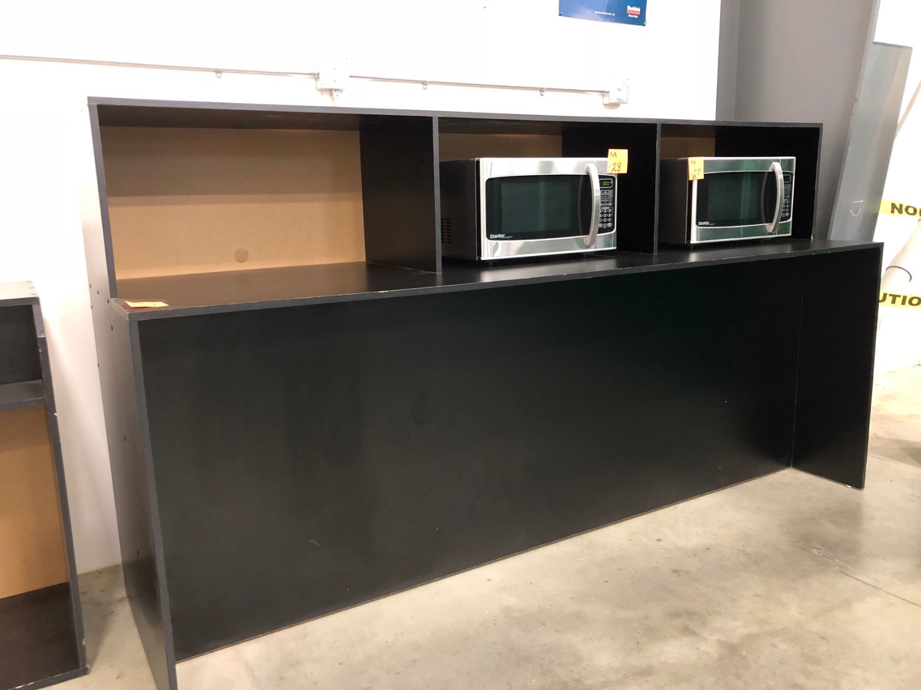 Home made melamine microwave stand 96 3/4" x 29" x 53" has scratches