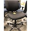 Image 1 : 3 - Black office chairs with adjustable height, 1 chair has adjustable arm rest