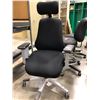 Image 3 : 3 - Black office chairs with adjustable height, 1 chair has adjustable arm rest