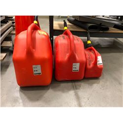 3 Gas Cans 25L, 20L & 5L. Gas included