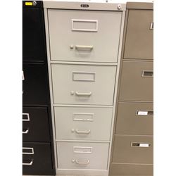 File cabinet 4 drawer grey no key 18" x 52" x 26 1/2"