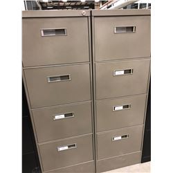 2 File cabinets 4 drawer dark grey no key 18" x 52 1/2" x 28 1/2"