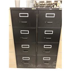 2 File cabinet 4 drawer black no key 18" x 52" x 26 1/2"